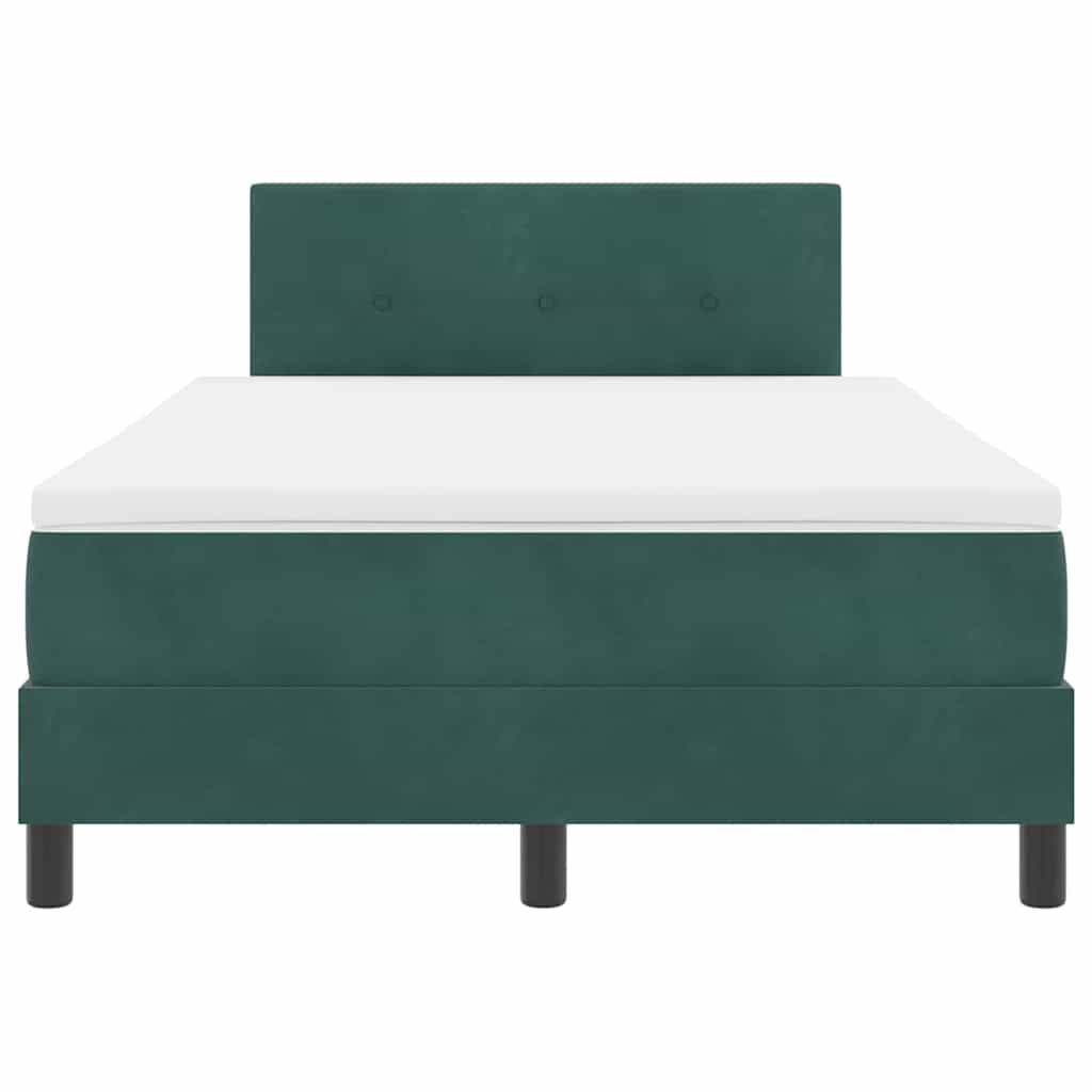 Letto a molle con materasso Verde Scuro 120 x 200 cm Velluto | homemem39