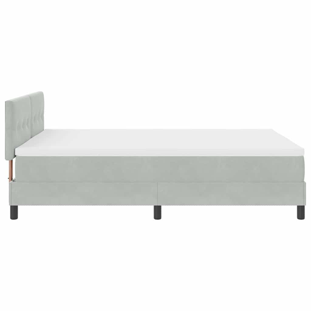 Letto a molle con testiera Grigio chiaro 140 x 190 cm Velluto