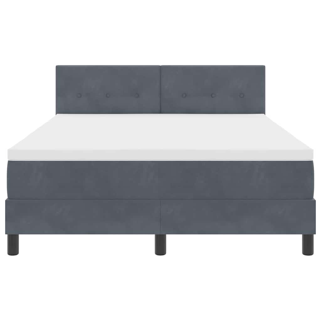 Letto a molle con materasso Grigio scuro 140 x 190 cm Velluto | homemem39