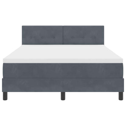 Letto a molle con materasso Grigio scuro 140 x 190 cm Velluto | homemem39