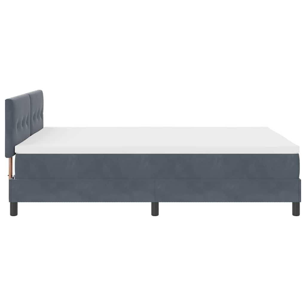 Letto a molle con materasso Grigio scuro 140 x 190 cm Velluto | homemem39
