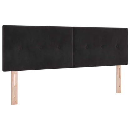 Letto a molle con materasso Nero 140 x 190 cm Velluto | homemem39
