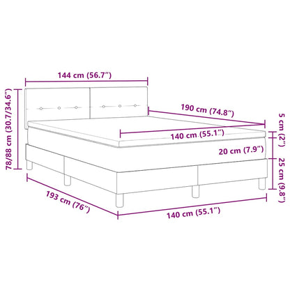 Letto a molle con testiera Nero 140 x 190 cm Velluto
