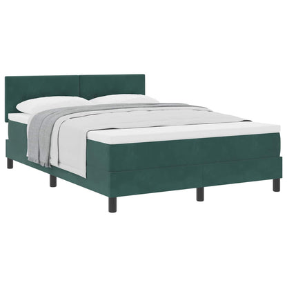 Letto a molle con materasso Verde Scuro 140 x 190 cm Velluto | homemem39