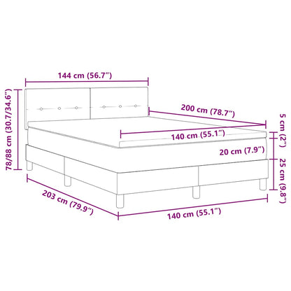Letto a molle con testiera Nero 140 x 200 cm Velluto
