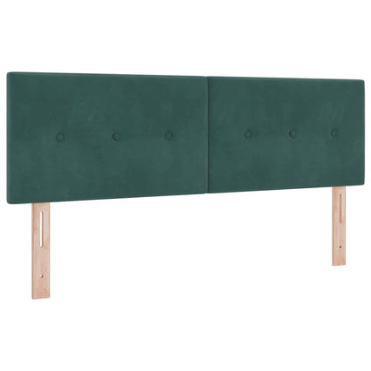 Letto a molle con materasso Verde Scuro 140 x 200 cm Velluto