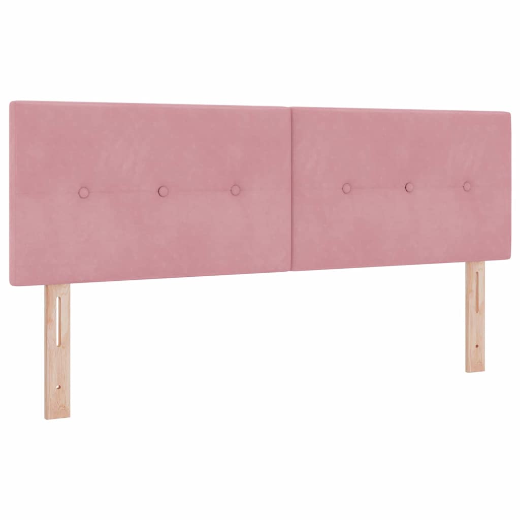Letto a molle con materasso Rosa 140 x 200 cm Velluto | homemem39