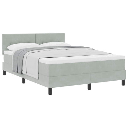 Letto a molle con materasso Grigio chiaro 160 x 200 cm Velluto | homemem39