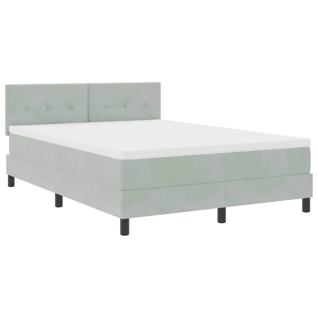 Letto a molle con materasso Grigio chiaro 160 x 200 cm Velluto | homemem39