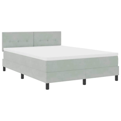 Letto a molle con materasso Grigio chiaro 160 x 200 cm Velluto | homemem39
