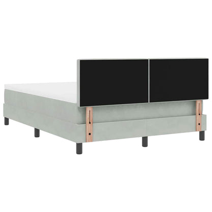 Letto a molle con materasso Grigio chiaro 160 x 200 cm Velluto | homemem39