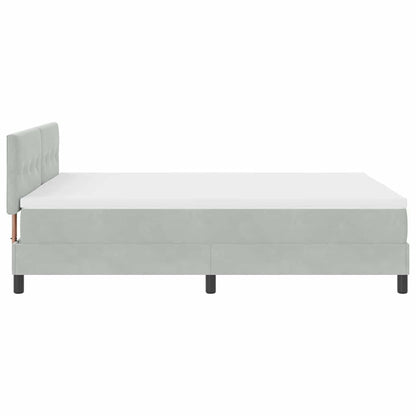 Letto a molle con materasso Grigio chiaro 160 x 200 cm Velluto | homemem39