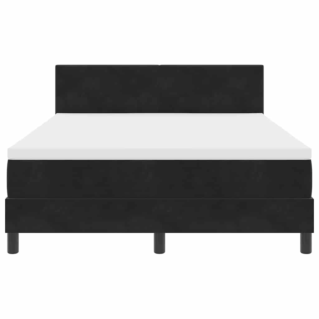 Letto a molle con materasso Nero 160 x 200 cm Velluto