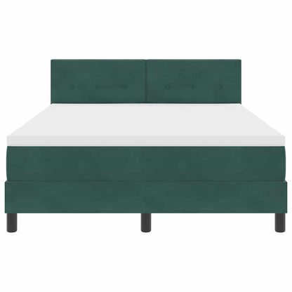 Letto a molle con materasso Verde Scuro 160 x 200 cm Velluto | homemem39