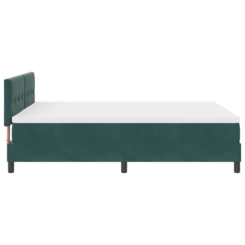 Letto a molle con materasso Verde Scuro 160 x 200 cm Velluto | homemem39
