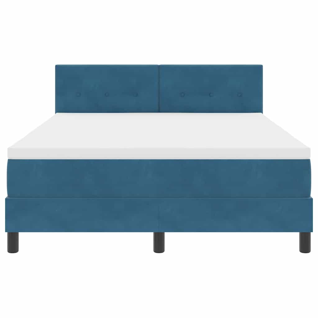 Letto a molle con materasso Blu Scuro 160 x 200 cm Velluto | homemem39