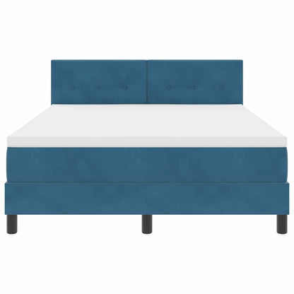 Letto a molle con materasso Blu Scuro 160 x 200 cm Velluto | homemem39