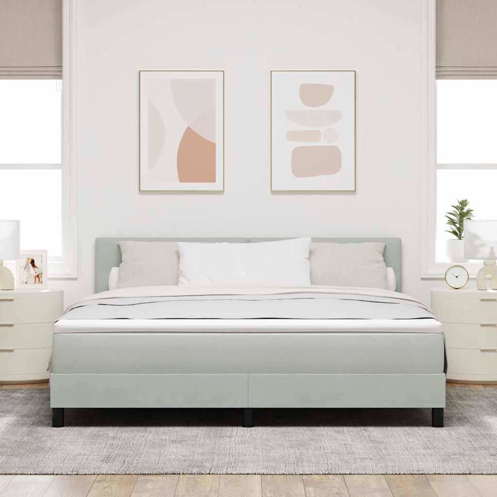 Letto a molle con testiera Grigio chiaro 180 x 200 cm Velluto