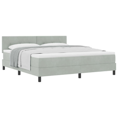 Letto a molle con materasso Grigio chiaro 180 x 200 cm Velluto
