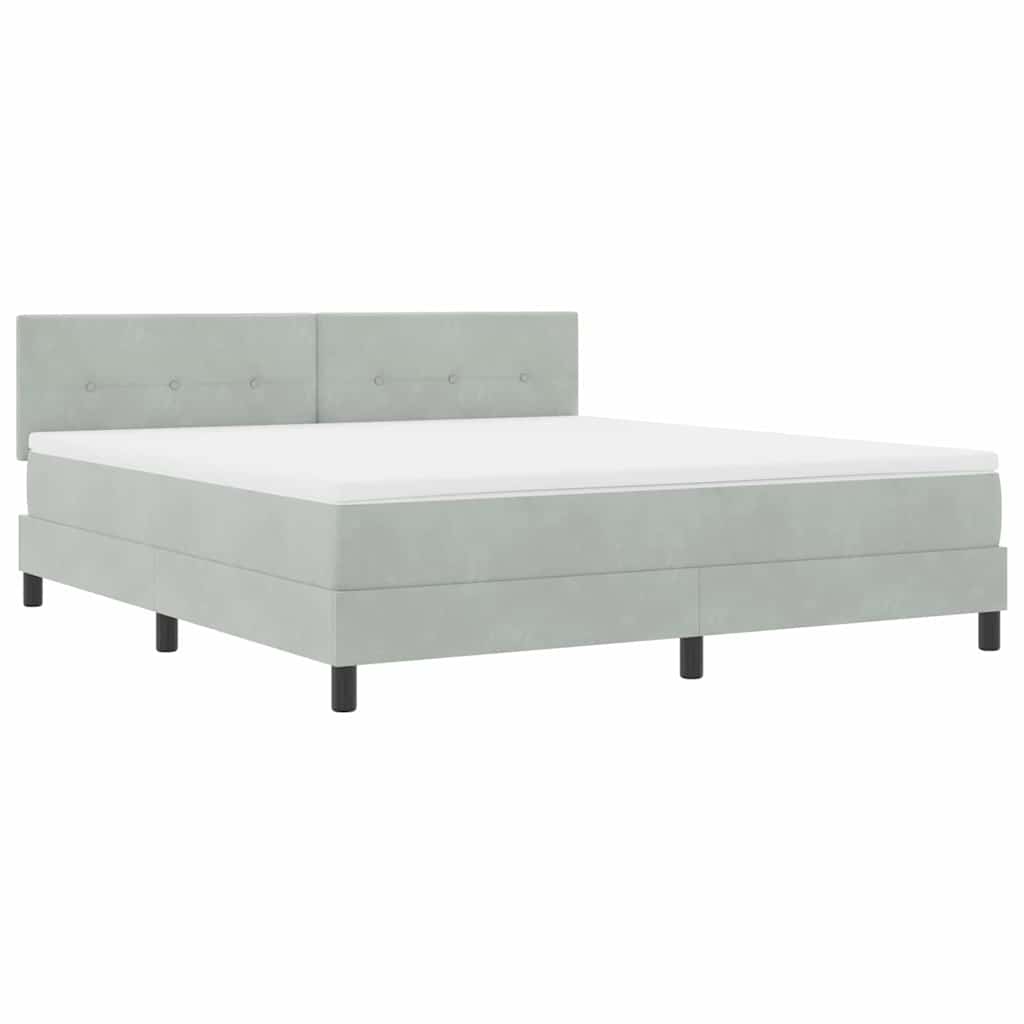 Letto a molle con materasso Grigio chiaro 180 x 200 cm Velluto | homemem39