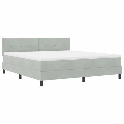 Letto a molle con materasso Grigio chiaro 180 x 200 cm Velluto | homemem39