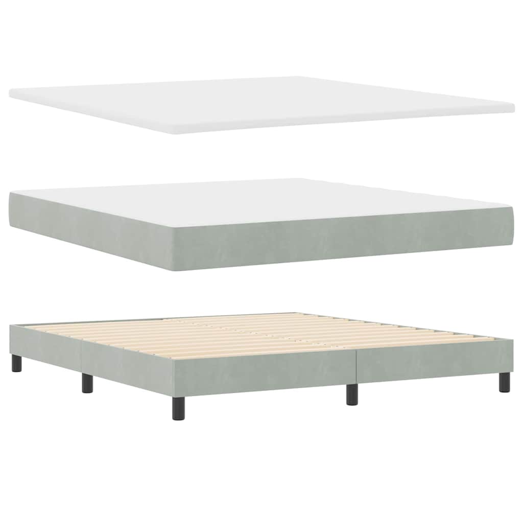Letto a molle con materasso Grigio chiaro 180 x 200 cm Velluto | homemem39