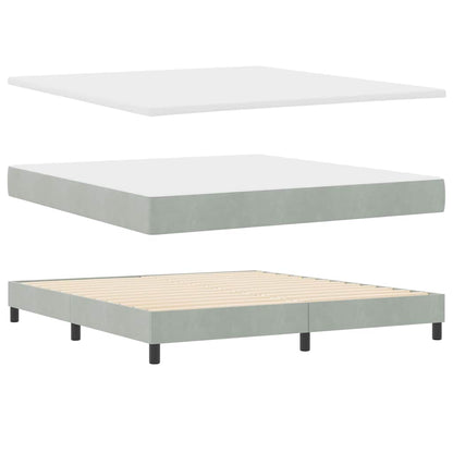 Letto a molle con materasso Grigio chiaro 180 x 200 cm Velluto | homemem39