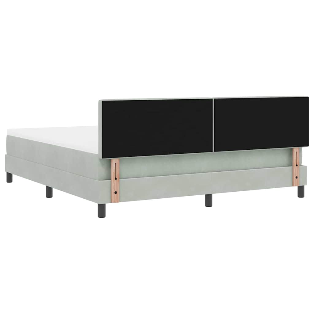Letto a molle con materasso Grigio chiaro 180 x 200 cm Velluto | homemem39
