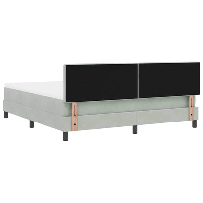 Letto a molle con materasso Grigio chiaro 180 x 200 cm Velluto | homemem39