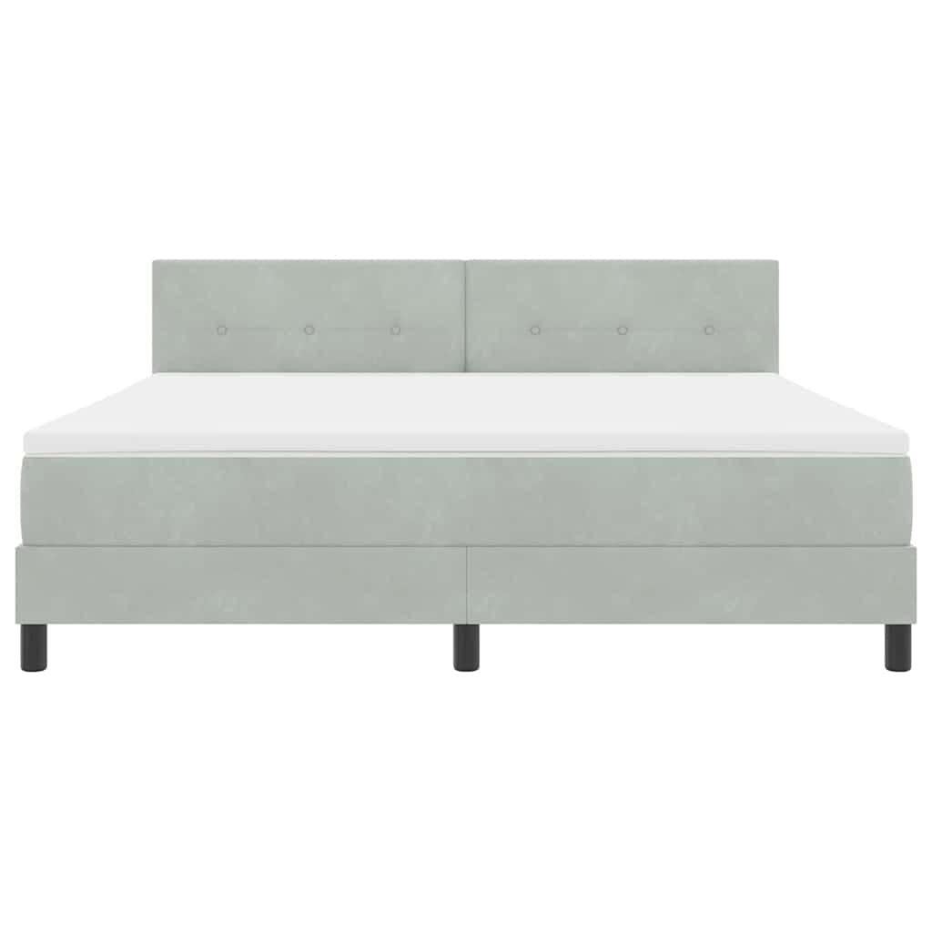 Letto a molle con materasso Grigio chiaro 180 x 200 cm Velluto | homemem39