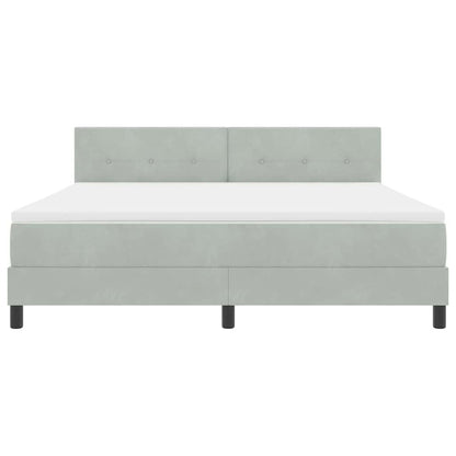 Letto a molle con materasso Grigio chiaro 180 x 200 cm Velluto | homemem39