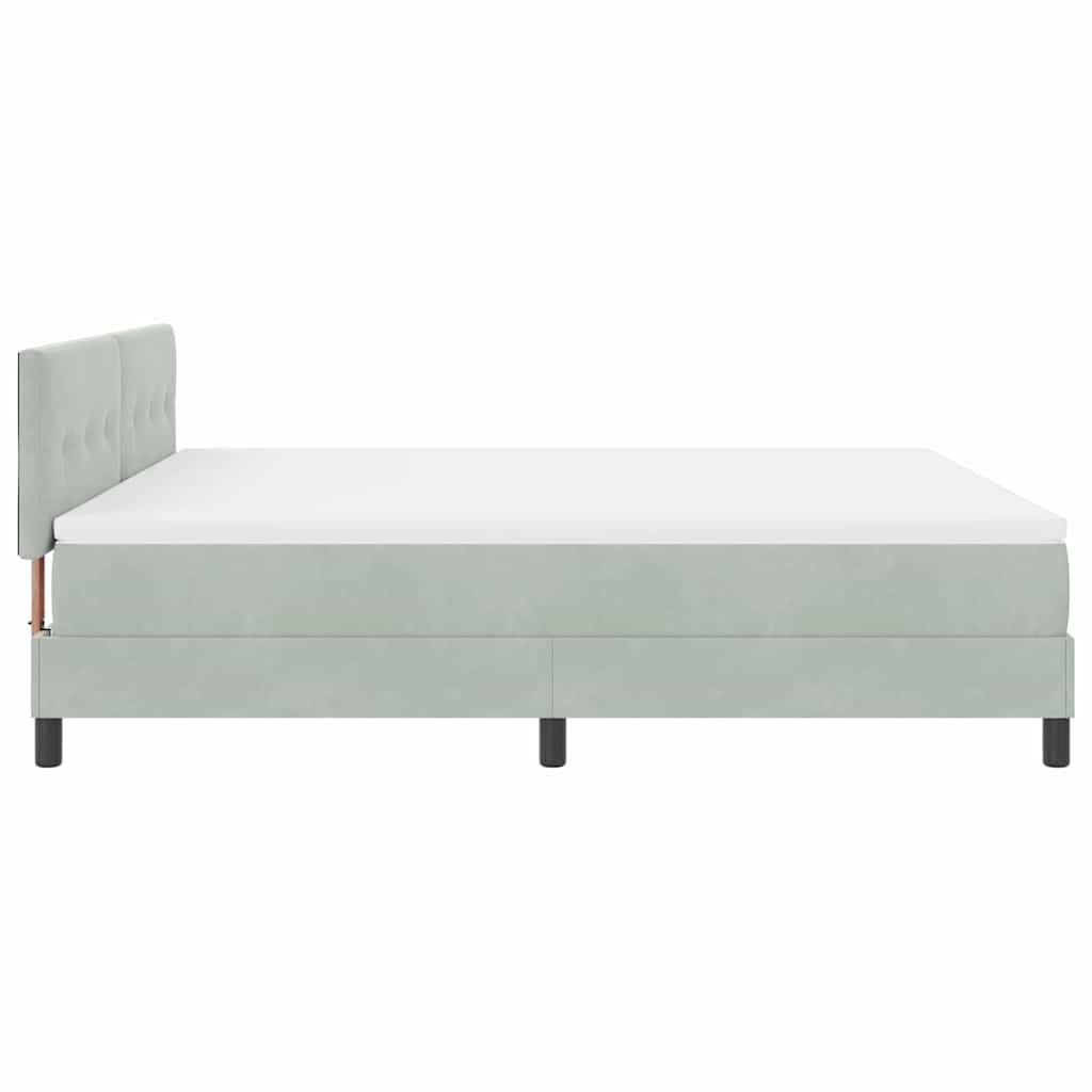 Letto a molle con materasso Grigio chiaro 180 x 200 cm Velluto | homemem39