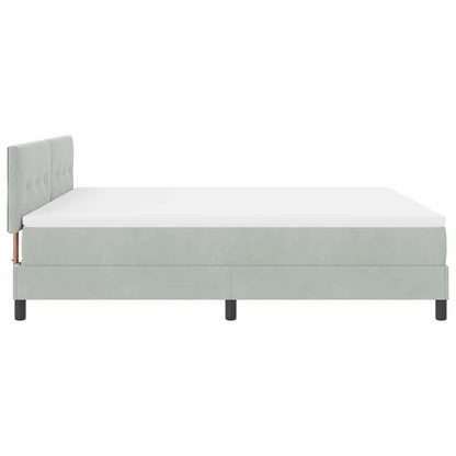 Letto a molle con materasso Grigio chiaro 180 x 200 cm Velluto | homemem39