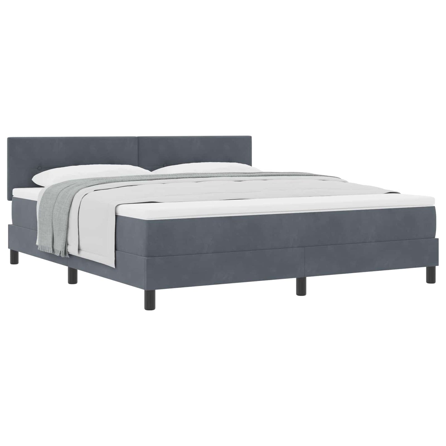 Letto a molle con materasso Grigio scuro 180 x 200 cm Velluto | homemem39
