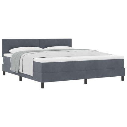 Letto a molle con materasso Grigio scuro 180 x 200 cm Velluto | homemem39