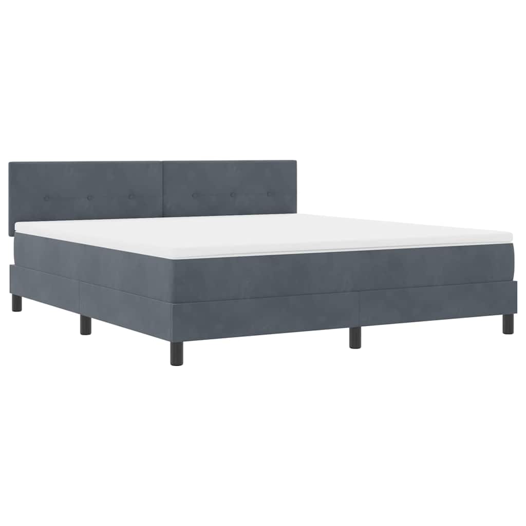 Letto a molle con materasso Grigio scuro 180 x 200 cm Velluto | homemem39
