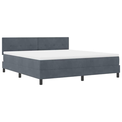 Letto a molle con materasso Grigio scuro 180 x 200 cm Velluto | homemem39