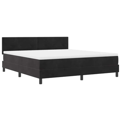 Letto a molle con materasso Nero 180 x 200 cm Velluto | homemem39