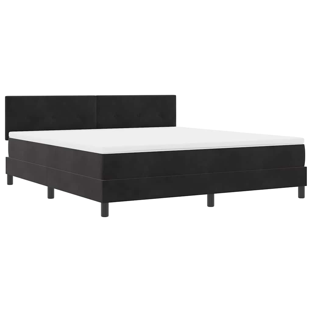 Letto a molle con testiera Nero 180 x 200 cm Velluto