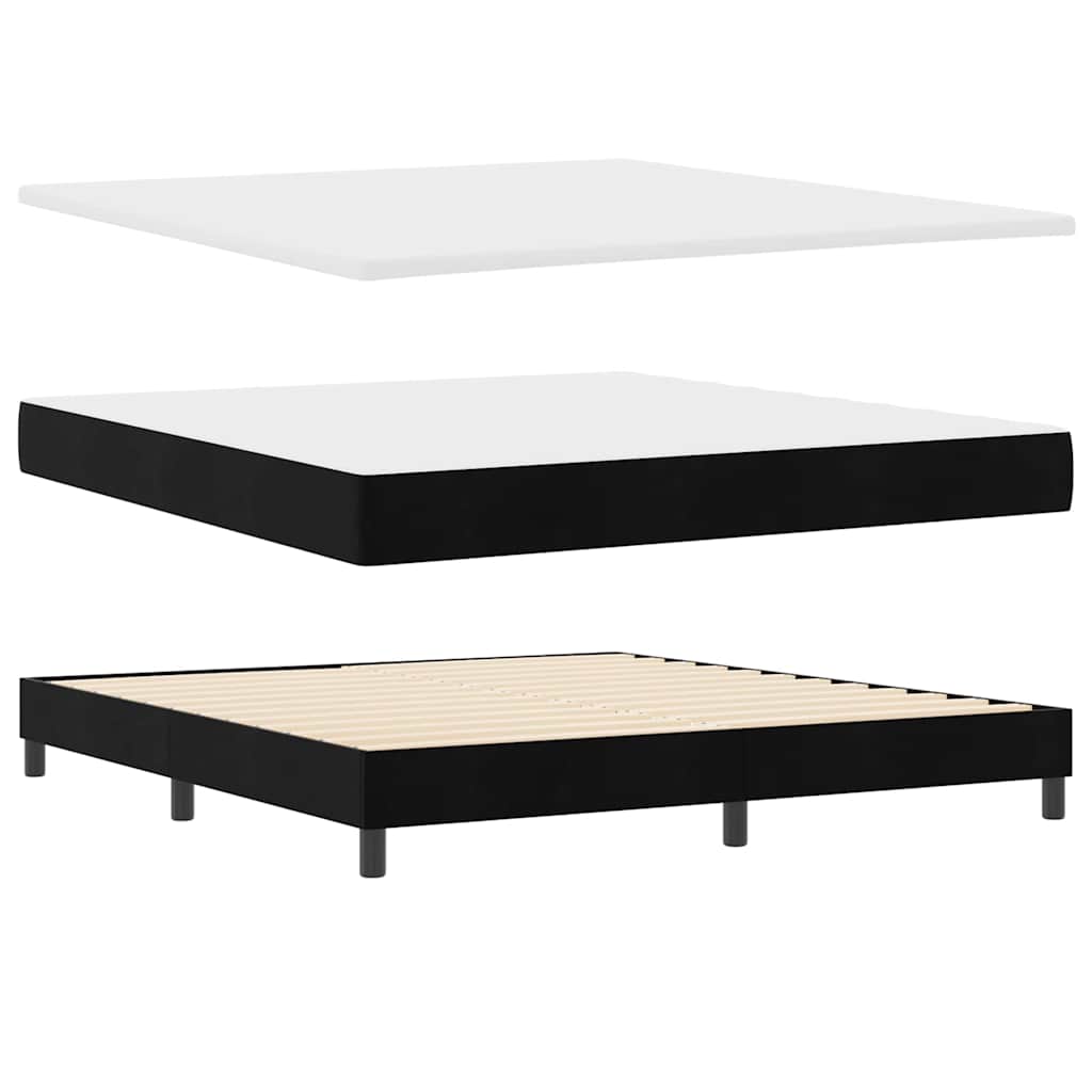 Letto a molle con materasso Nero 180 x 200 cm Velluto | homemem39