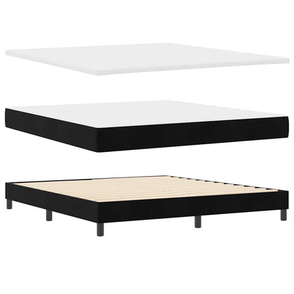 Letto a molle con materasso Nero 180 x 200 cm Velluto | homemem39