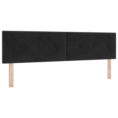 Letto a molle con materasso Nero 180 x 200 cm Velluto | homemem39