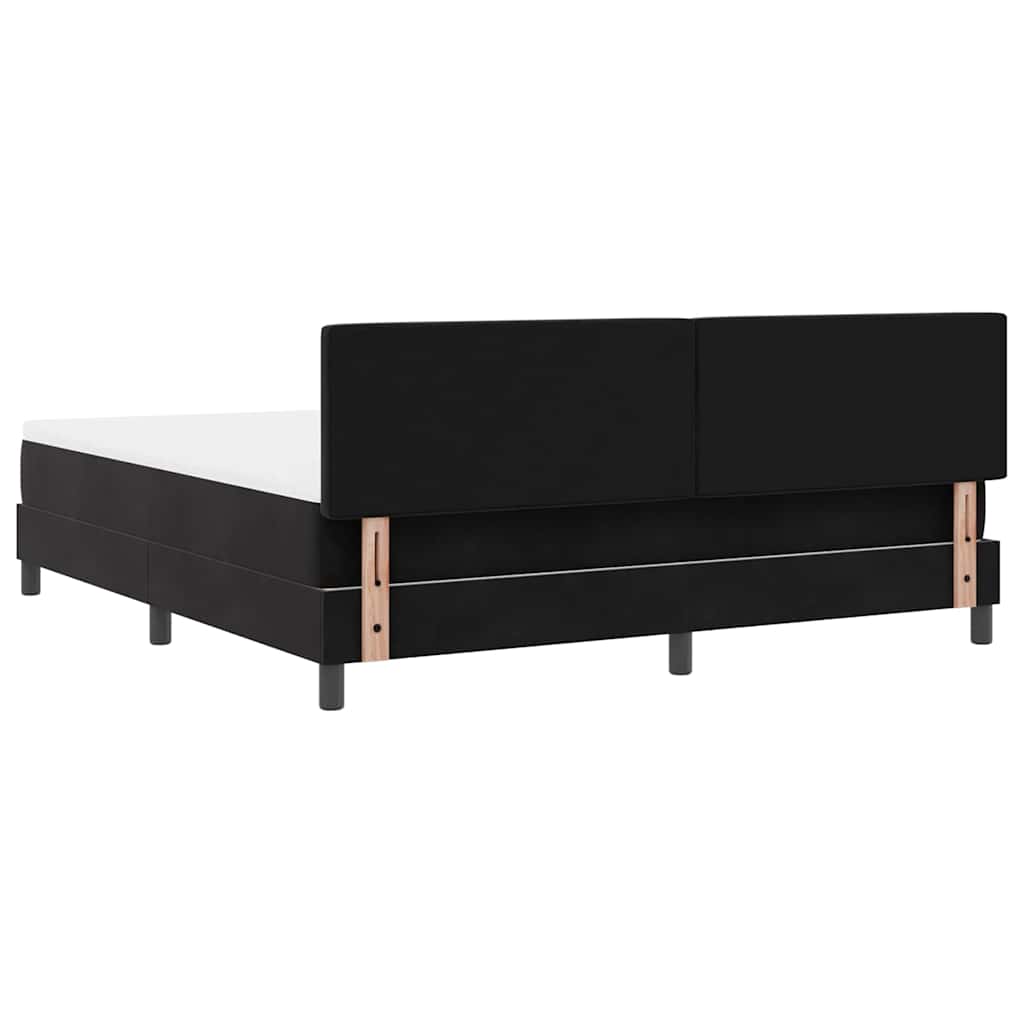 Letto a molle con materasso Nero 180 x 200 cm Velluto | homemem39