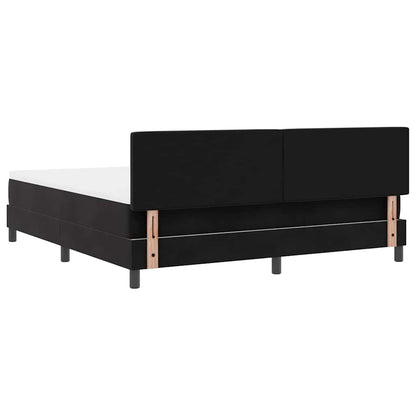 Letto a molle con materasso Nero 180 x 200 cm Velluto | homemem39