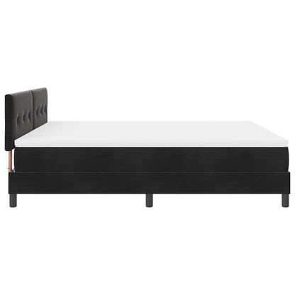 Letto a molle con materasso Nero 180 x 200 cm Velluto | homemem39