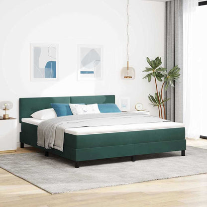 Letto a molle con materasso Verde Scuro 180 x 200 cm Velluto | homemem39