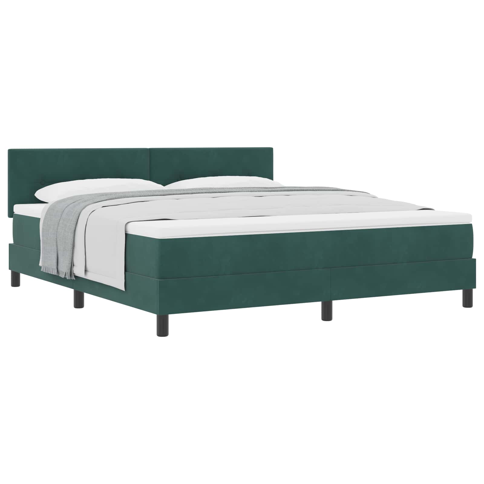 Letto a molle con materasso Verde Scuro 180 x 200 cm Velluto | homemem39