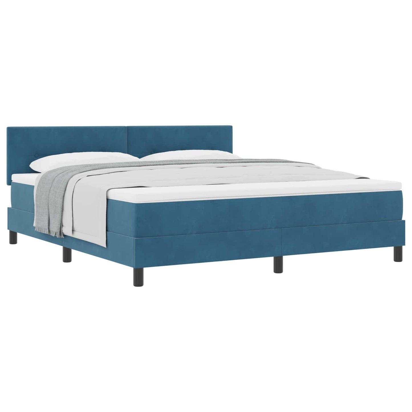 Letto a molle con materasso Blu Scuro 180 x 200 cm Velluto | homemem39