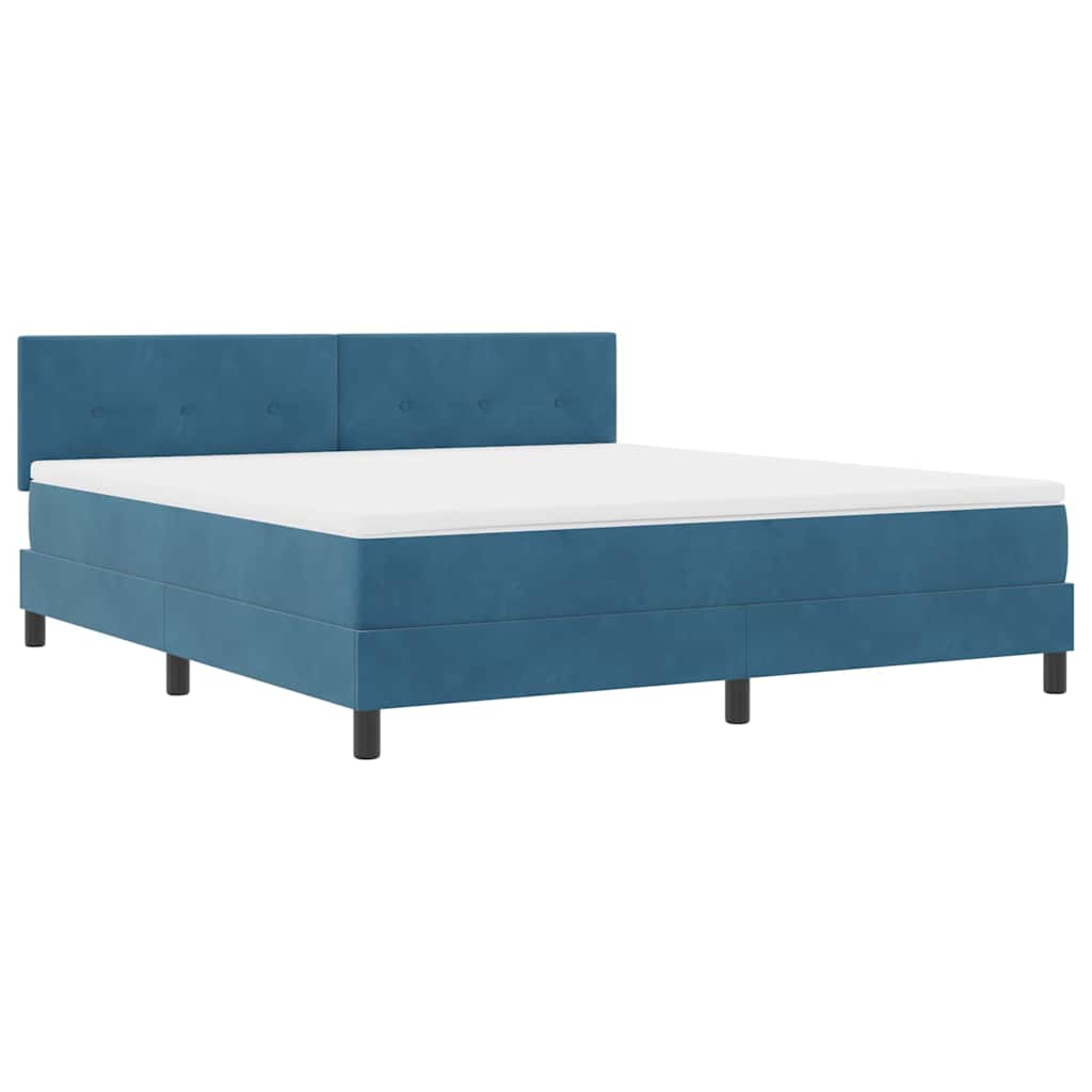 Letto a molle con materasso Blu Scuro 180 x 200 cm Velluto | homemem39