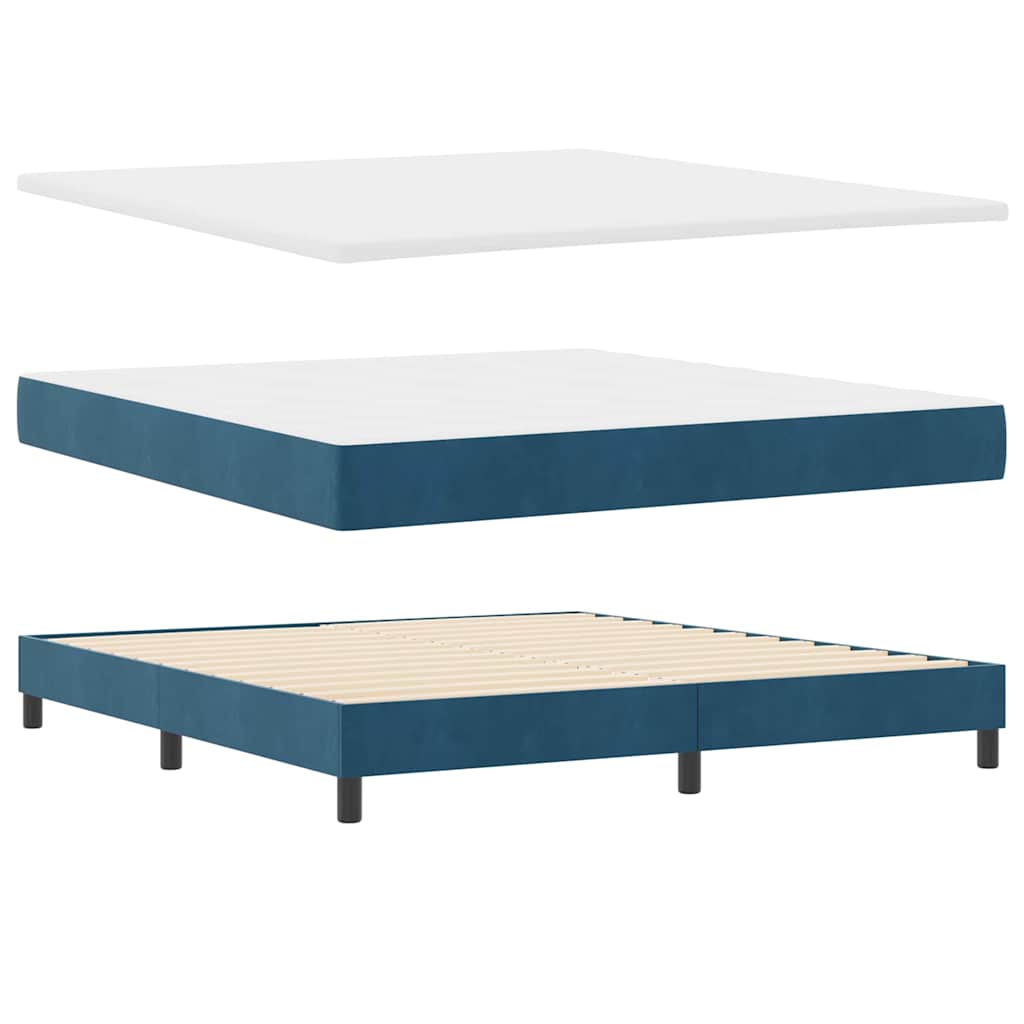 Letto a molle con materasso Blu Scuro 180 x 200 cm Velluto | homemem39